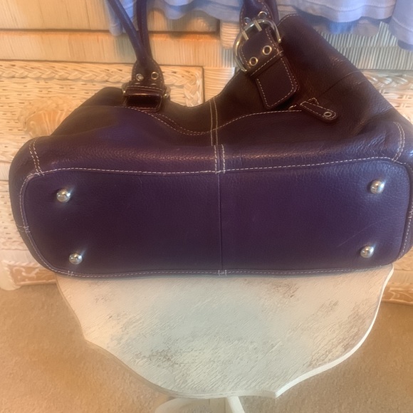 Purple Leather Tignanello Shoulder Bag - Picture 11 of 12
